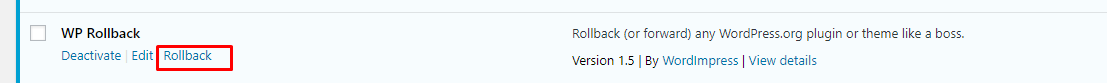 Wp rollback hostthewebsite